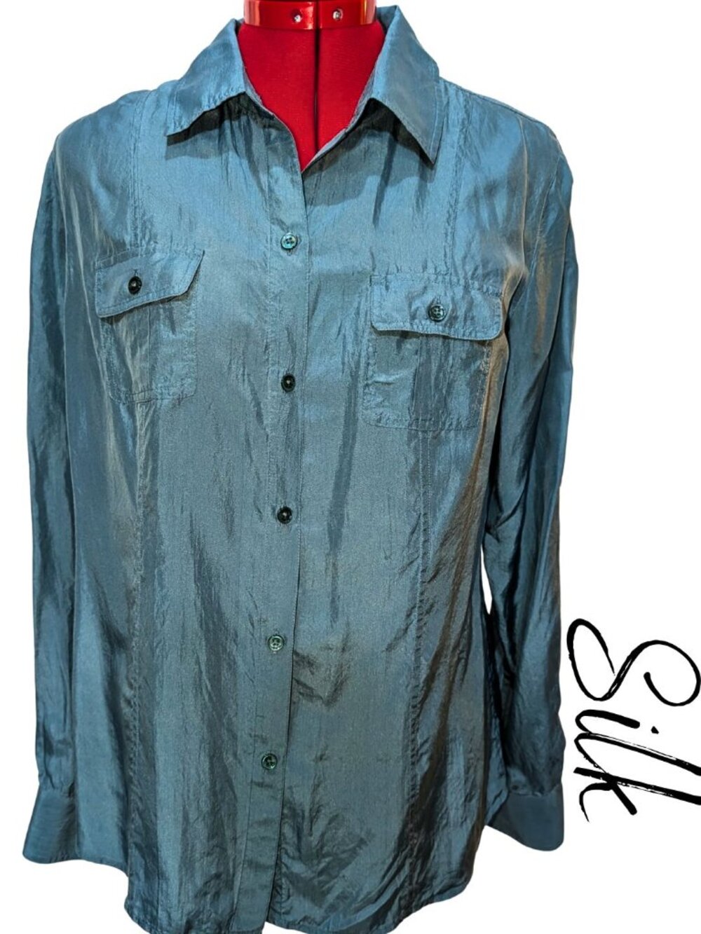 Silk Tommy Bahama Teal Shirt